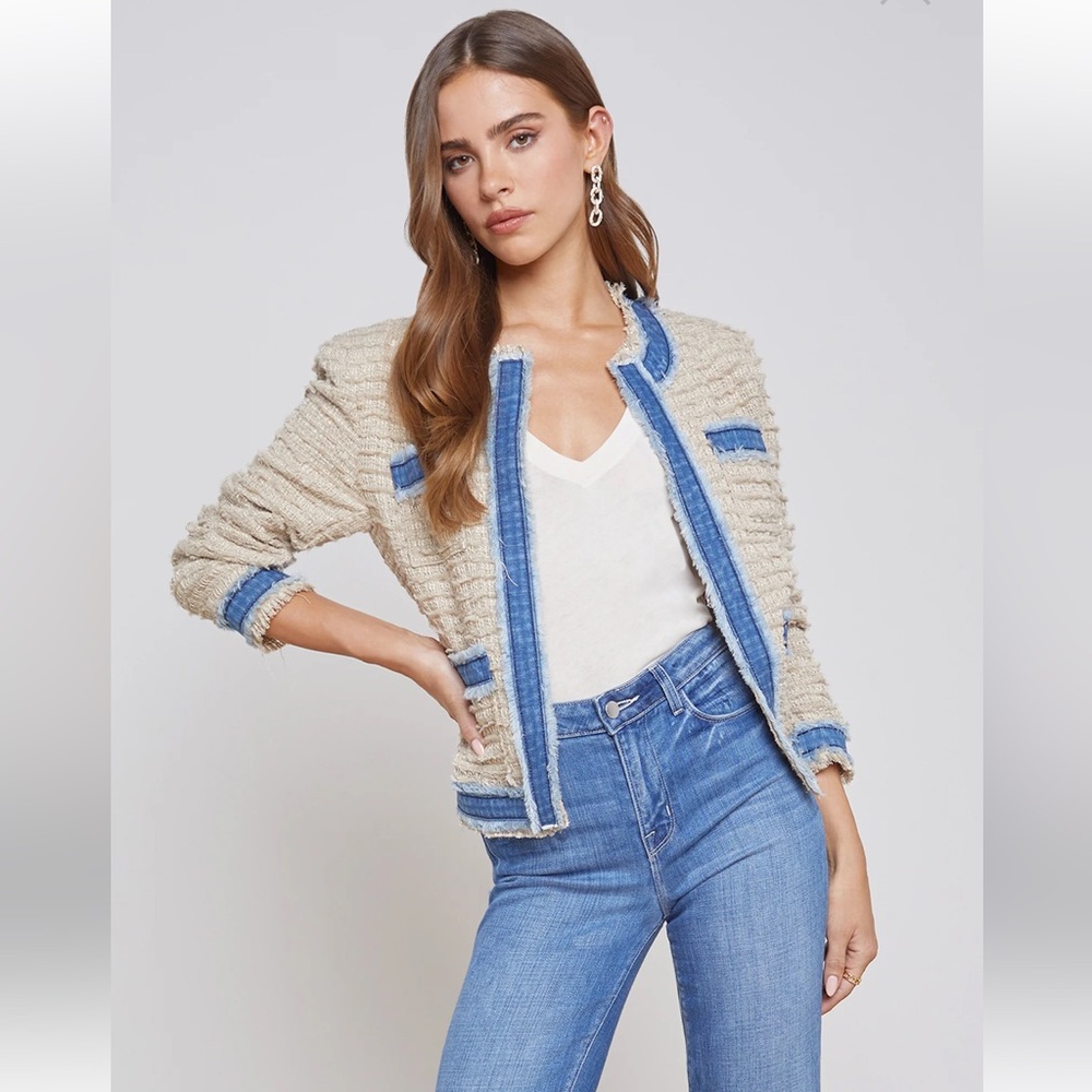 L’AGENCE Agnes Tweed Denim Jacket
